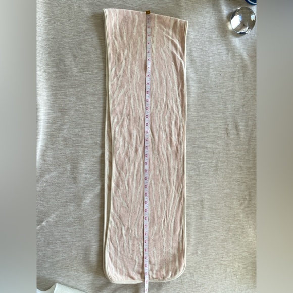 Joan Vass USA Scarf Reversible Pink/ Cream Stripes Cotton - Picture 4 of 8